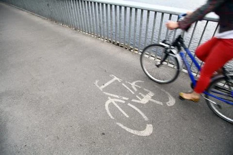 Bicycle lane Stock Photos