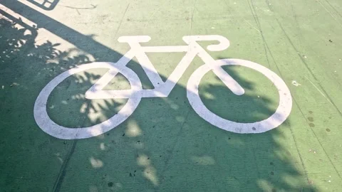 Bicycle Lane Shadow Play Stock Footage 289053387