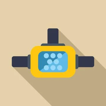 Bicycle light shining with nine leds in yellow case Stock-Illustration