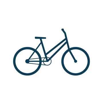 Bicycle linear icon. Simple road bike for travel and sports. Two-wheeled tran Stock Illustration