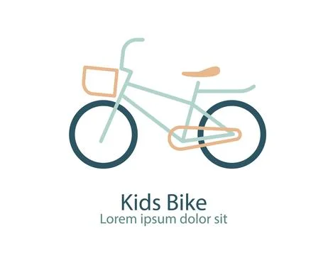 Bicycle logo, icon. linear minimal style. Kids Bike, Vector illustration. Stock Illustration