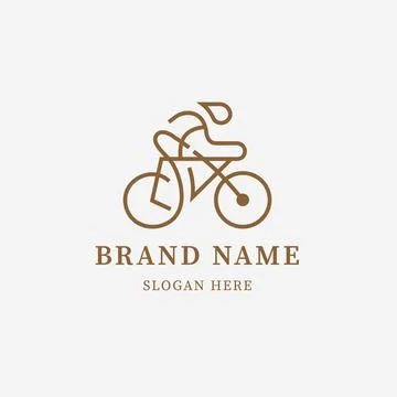 Bicycle logo template featuring a bicycle and a runner icon Stock Illustration