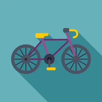 Bicycle with long shadow concept flat design illustration Illustration