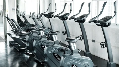 Bicycle machine background. Stock Footage 103438437