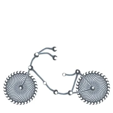 Bicycle made of spanners Stock Illustration