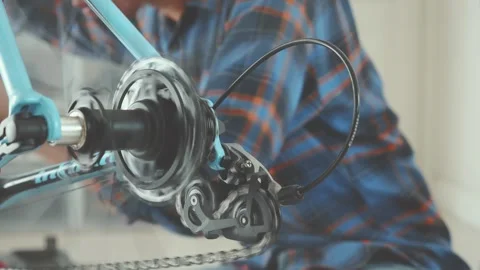Bicycle Maintenance: Adjusting Gears for a Smooth Ride Stock Footage 314786630