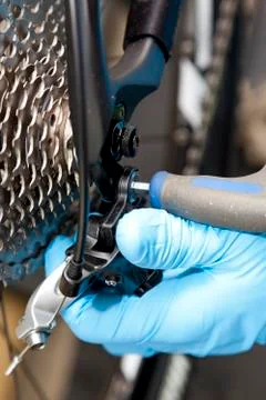 Bicycle maintenance Stock Photos