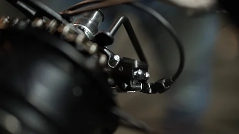 Bicycle maintenance service. Assembling a new bike 11 Stock Footage 112126576