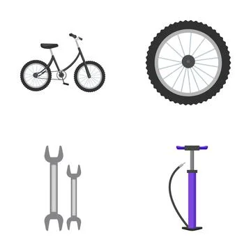 Bicycle maintenance tools icon set vector Stock Illustration