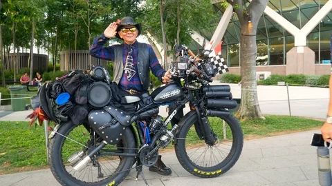 Bicycle Man Stock Footage 107075352