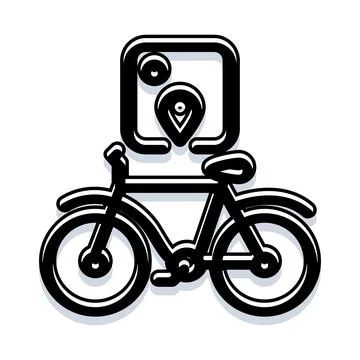 Bicycle map pin location navigation vector concept Stock Illustration