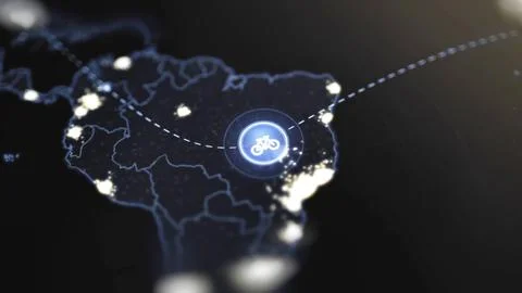Bicycle marker over eastern South America Stock Illustration