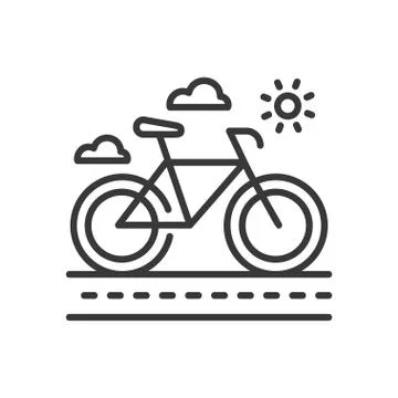 Bicycle - modern vector single line icon Stock Illustration