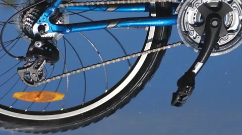 Bicycle in motion Stock Footage 8567644