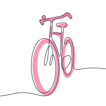 Bicycle one line colourful vector illustration Stock Illustration