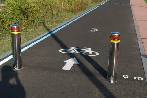 Bicycle-only road mark Stock Photos