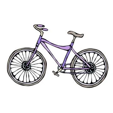 Bicycle or Bike Realistic Vector Illustration Isolated Hand Drawn Doodle or Stock Illustration