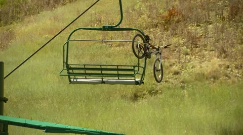 Bicycle on overhead cable car Stock Footage 55307652