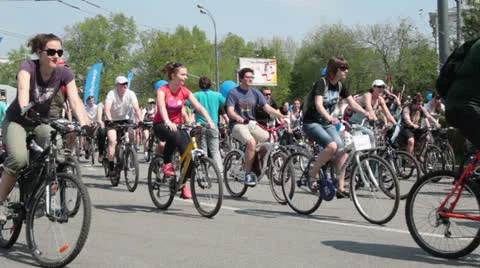 Bicycle parade Stock Footage 25090765