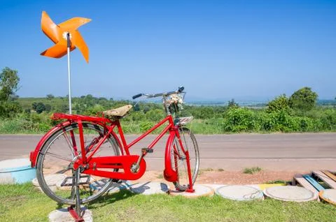 Bicycle parked Stock Photos
