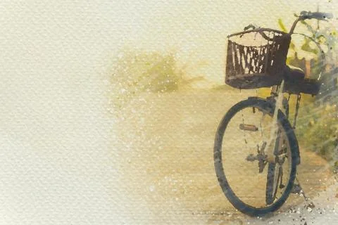 Bicycle parked on the wayside. Stock Photos