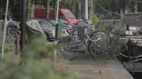 Bicycle parking in Amsterdam Stock Footage 41450459