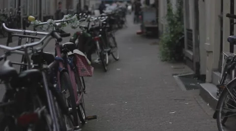 Bicycle parking in Amsterdam Stock Footage 41452041