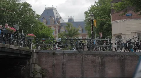 Bicycle parking in Amsterdam Stock Footage 41452088