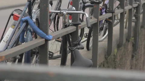 Bicycle parking Stock Footage 36899925