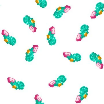 Bicycle parking isometric icon seamless pattern Stock Illustration