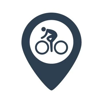 Bicycle Parking Map Pointer Icon Stock Illustration