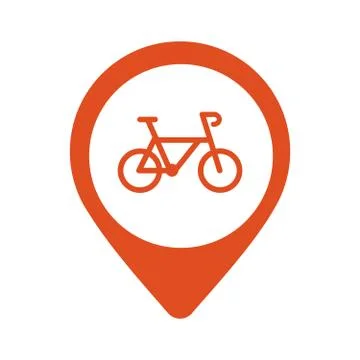 Bicycle Parking Map Pointer Icon on white background. Vector Stock Illustration
