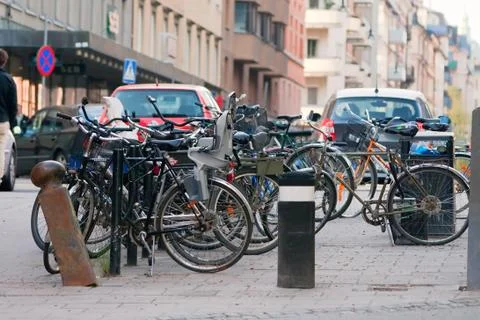 Bicycle parking Stock Photos