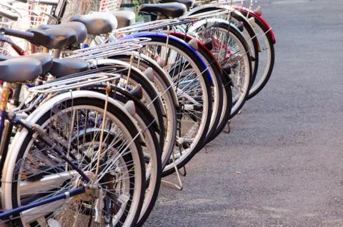 The bicycle parking. Stock Photos