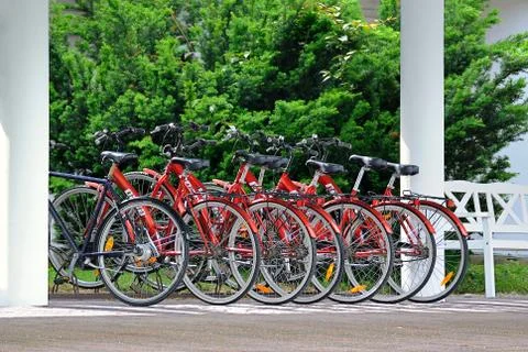 Bicycle parking. Stock Photos