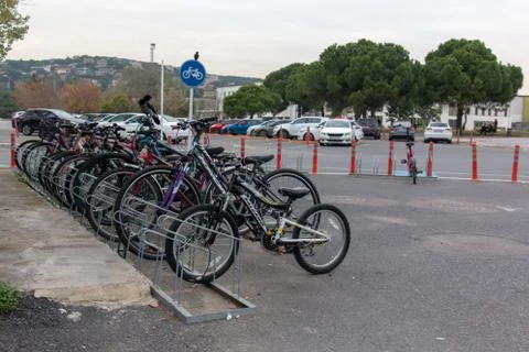 Bicycle parking Stock Photos