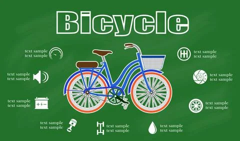 Bicycle part information. Vector illustration Stock Illustration