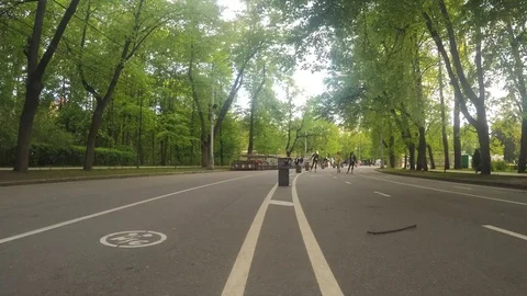 Bicycle Path In city Park Timelapse Vidéo 78018092
