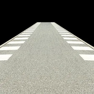 Bicycle path isolated on black background closeup going into the distance. Stock Photos