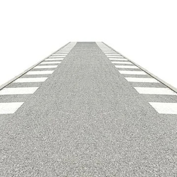 Bicycle path isolated on white background closeup going into the distance. Stock Photos