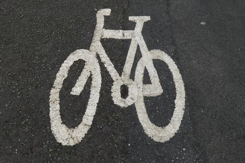 Bicycle path marking Stock Photos