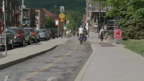 Bicycle path in The Plateau. Stock Footage 100762570