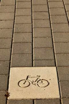 Bicycle path sign Stock Photos
