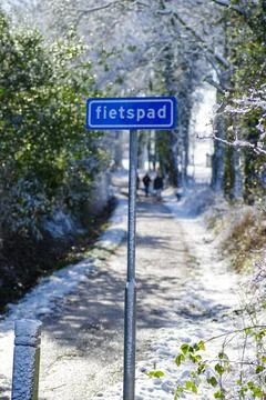 Bicycle path sign Stock Photos