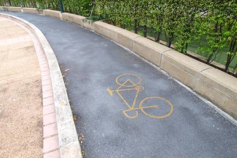 Bicycle pathway in the park Stock Photos