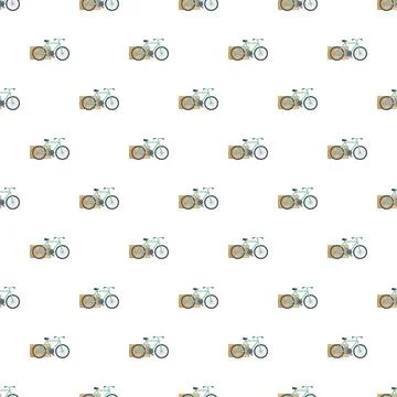 Bicycle pattern for eco friendly urban delivery and transport Stock Illustration