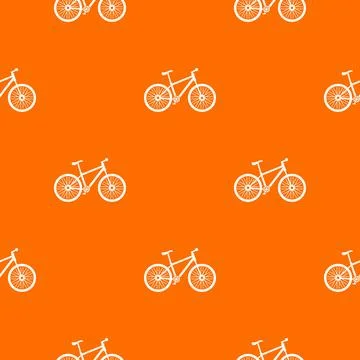 Bicycle pattern orange Stock Illustration