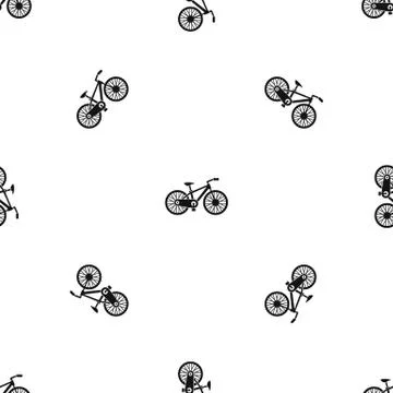 Bicycle pattern seamless black Illustrazione stock