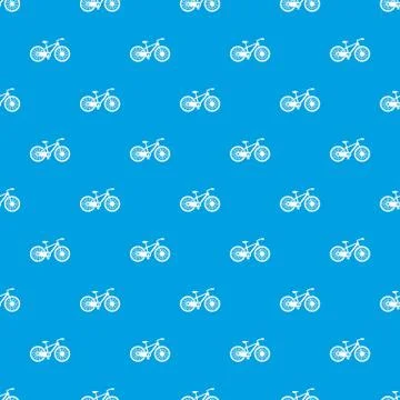 Bicycle pattern seamless blue Stock Illustration
