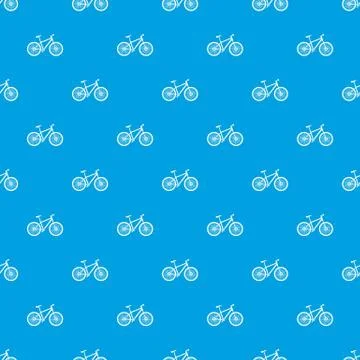 Bicycle pattern seamless blue Stock Illustration